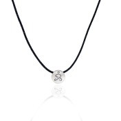 Just Be Black Cord with Sterling Silver Pendant
