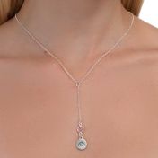BE CREATIVE - Tail Sterling Silver Necklace with orange Crystal