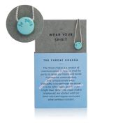 Be Pure - Sterling Silver Box Chain Necklace with light blue Pendant