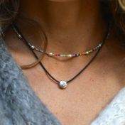 Be Strong Black Cord with Sterling Silver Pendant