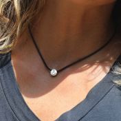 Be Strong Black Cord with Sterling Silver Pendant