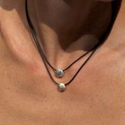 Be Strong 14K Gold Vermeil Pendant with a diamond on Black Cord 