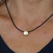 Be Strong 14K Gold Vermeil Pendant with a diamond on Black Cord 