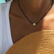 Be Strong 14K Gold Vermeil Pendant with a diamond on Black Cord 