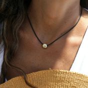 Be Strong 14K Gold Vermeil Pendant with a diamond on Black Cord 