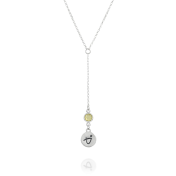 BE BRAVE - Tail Sterling Silver Necklace with yellow Crystal