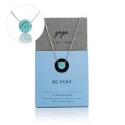 Be Pure - Sterling Silver Box Chain Necklace with light blue Pendant