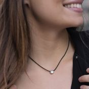 Just Be Black Cord with Sterling Silver Pendant