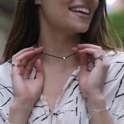 BE FREE - Black Cord with Sterling Silver Pendant