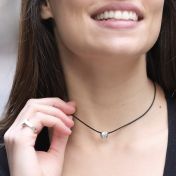 Be Strong Black Cord with Sterling Silver Pendant