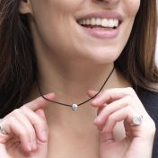 Be Strong Black Cord with Sterling Silver Pendant