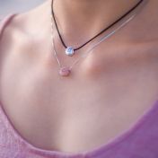 Be Creative - Sterling Silver Box Chain Necklace with orange Pendant