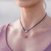 Be Creative - Sterling Silver Box Chain Necklace with orange Pendant