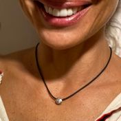 Just Be Black Cord with Sterling Silver Pendant