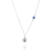 BE FREE - Sterling Silver Necklace with blue Crystal