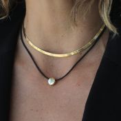 Be Strong Black Cord with 14K Gold Vermeil Pendant