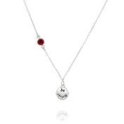BE STRONG - Sterling Silver Necklace with red Crystal