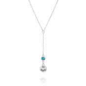 BE PURE - Tail Chain Sterling Silver Necklace with light blue Crystal