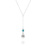 BE PURE - Tail Chain Sterling Silver Necklace with light blue Crystal