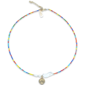 JUST BE -  14K Gold vermeil pendant with baroque pearl necklace