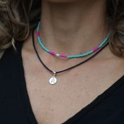 Just Be Black Satin Cord with Sterling Silver Pendant