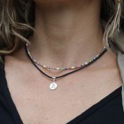 Just Be Black Satin Cord with Sterling Silver Pendant