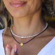 Just Be Black Cord with 14K Gold Vermeil Pendant