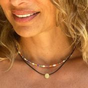 Just Be Black Cord with 14K Gold Vermeil Pendant