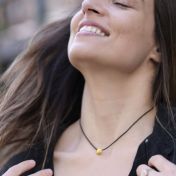 Just Be Black Cord with 14K Gold Vermeil Pendant