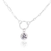 Just Be - Yoga Pose & Mantra Sterling Silver Bold Link Necklace