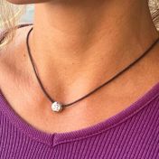 Just Be Black Cord with Sterling Silver Pendant