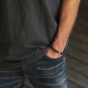 Black Lava Stone Men Bracelet