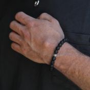 Black Lava Stone Men Bracelet