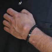 Black Lava Stone Men Bracelet