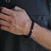 Black Lava Stone Men Bracelet