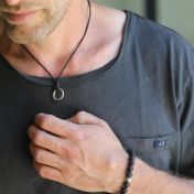 Black Lava Stone Men Bracelet