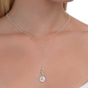 BE LOVE - Tail Chain Sterling Silver Necklace with green Crystal