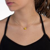 BE BRAVE - Sterling Silver Ball Chain Necklace with Yellow Pendant