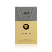 BE BRAVE - Sterling Silver Ball Chain Necklace with Yellow Pendant