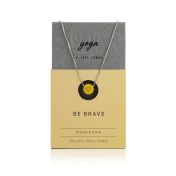 Be Brave - Sterling Silver Box Chain Necklace - Yellow Pendant