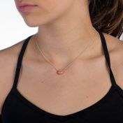 BE CREATIVE - Sterling Silver Ball Chain Necklace with Orange Pendant