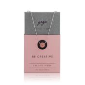 BE CREATIVE - Sterling Silver Ball Chain Necklace with Orange Pendant