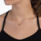 Be Creative - Sterling Silver Box Chain Necklace with orange Pendant