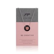 Be Creative - Sterling Silver Box Chain Necklace with orange Pendant