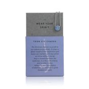 BE FREE - Sterling Silver Ball Chain Necklace with Blue Pendant