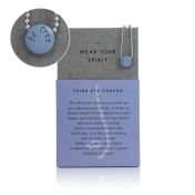 BE FREE - Sterling Silver Ball Chain Necklace with Blue Pendant