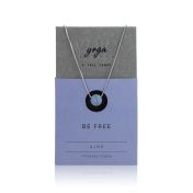 Be Free - Sterling Silver Box Chain Necklace with Blue Pendant