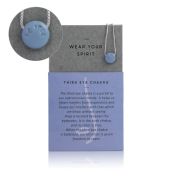 Be Free - Sterling Silver Box Chain Necklace with Blue Pendant