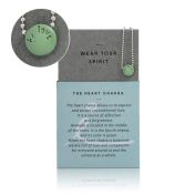 BE LOVE - Sterling Silver Ball Chain Necklace with Green Pendant