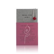 BE STRONG - Sterling Silver Ball Chain Necklace with Red Pendant